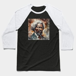 Frederick Douglass Painting Portrait for Black History Month Baseball T-Shirt